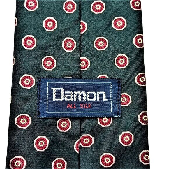 DAMON Black & Red Tie Necktie USA Union Made 3.5 X 57 - Picture 3 of 4